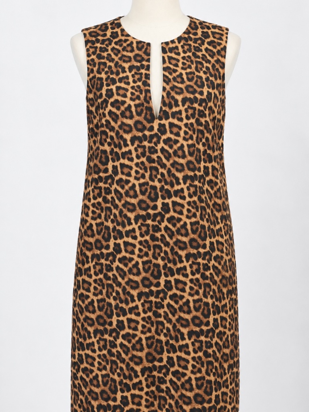 H&M Womens Leopard Animal Print Sleeveless Keyhole Shift Dress NWT | Size M